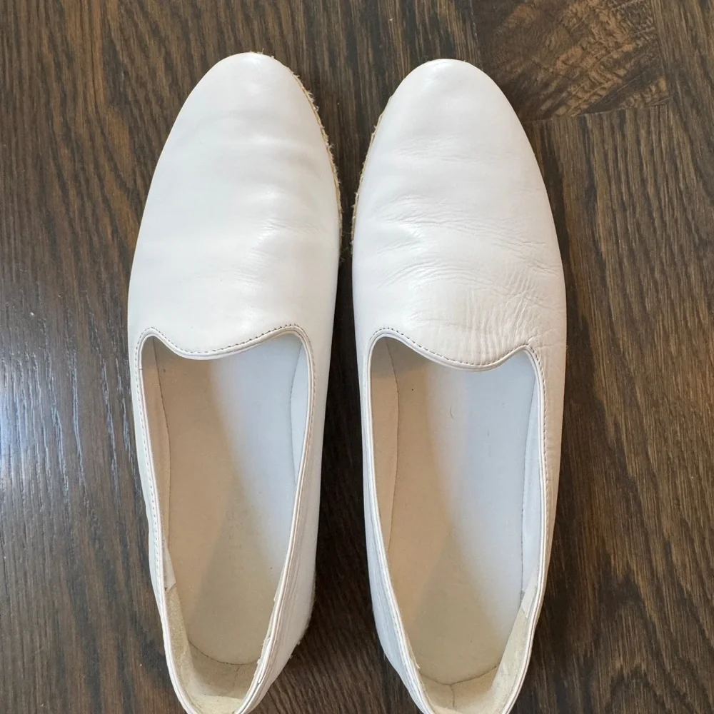 Vince - Malia Leather Espadrilles Flat Loafers - White - Size 7